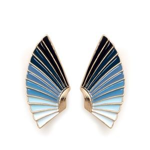 NEW Lulu Frost Horizon Ombré Enamel Fan Earrings